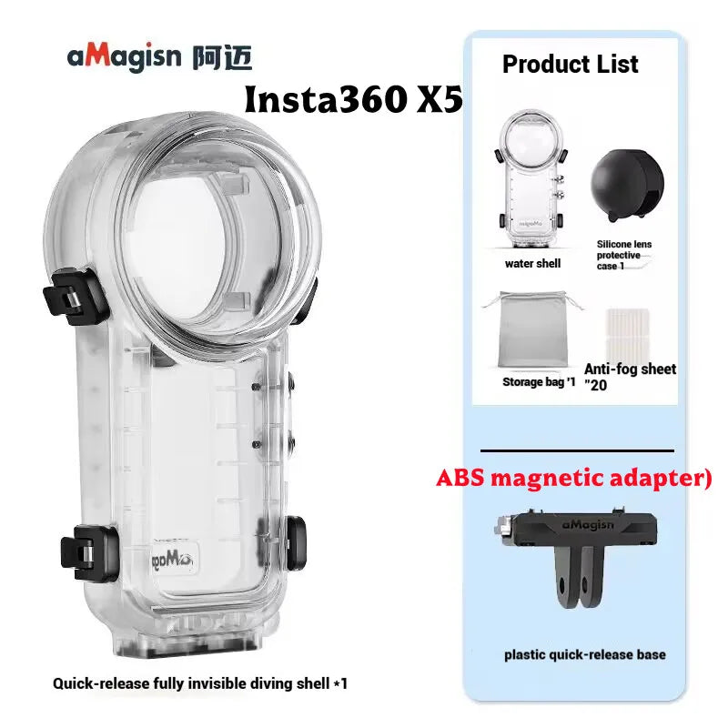 Insta360 X5 Invisible Dive Case | 60m Waterproof Housing