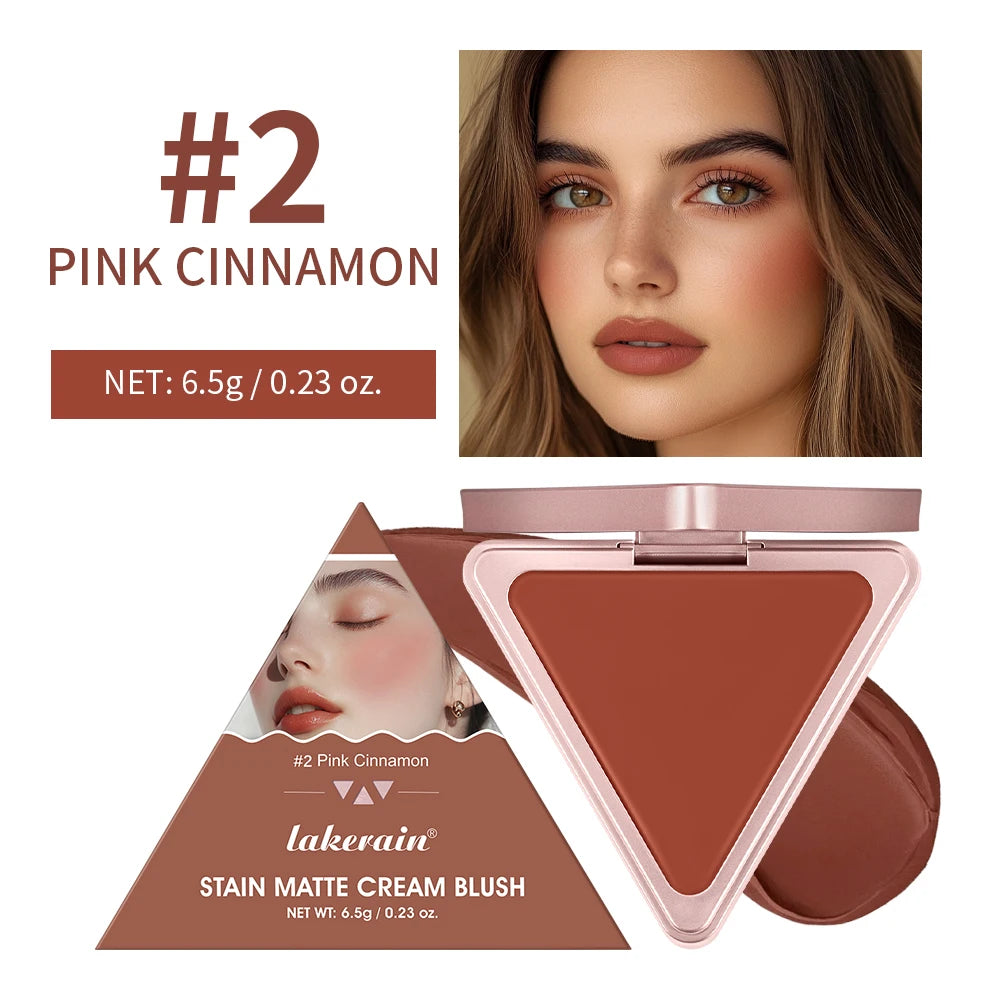 Higher Standard Satin Matte Cream Blush Long-Lasting Makeup Blush Brightening Low Saturation Shrinking and Expanding Natural Peaceful Pleasures Health and Wellness 2 pink cinnamon