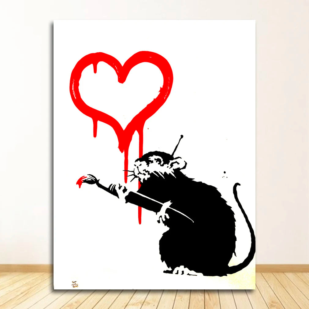 Banksy Abstract Canvas Wall Art Print | Nordic Living Room Decor