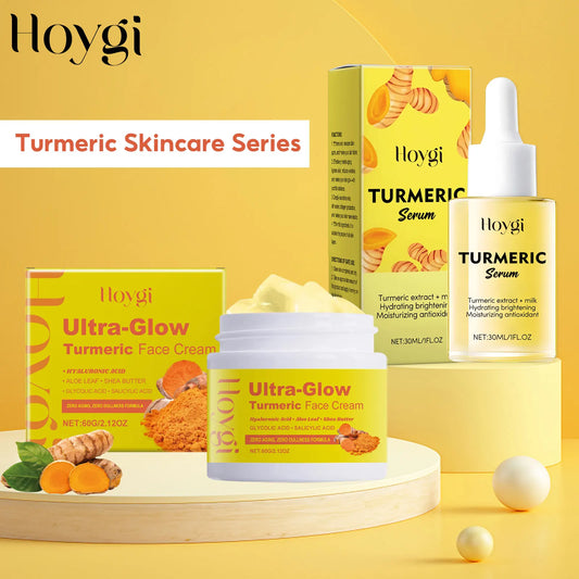 Turmeric Face Serum Shrink Pore Light Dark Spots Even Skin Tone Cream Oil Control Reduce Melanin Nourishing Rejuvenation Essence Peaceful Pleasures Health and Wellness