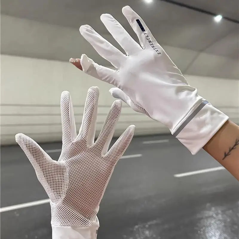 Women's UV Sun Gloves – Breathable Mesh, Touchscreen, Non-Slip