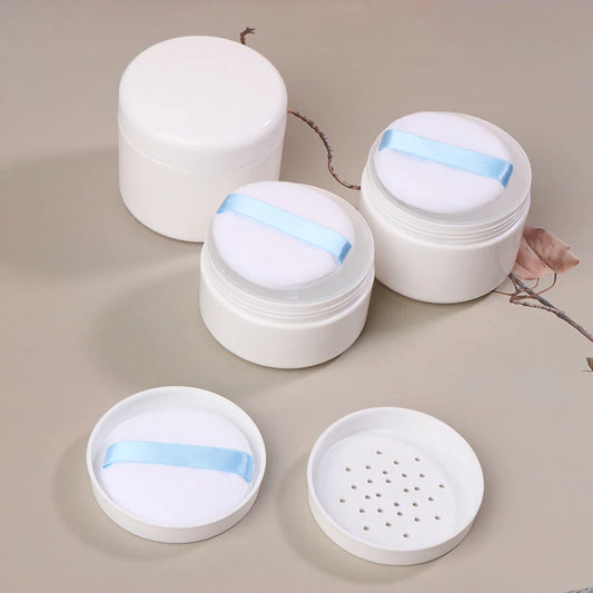 1PC 200/250/300g Loose Powder Case Loose Powder Setting Powder Honey Powder Dispenser Toner Empty Case With Puff Sifter Lid Peaceful Pleasures Health and Wellness