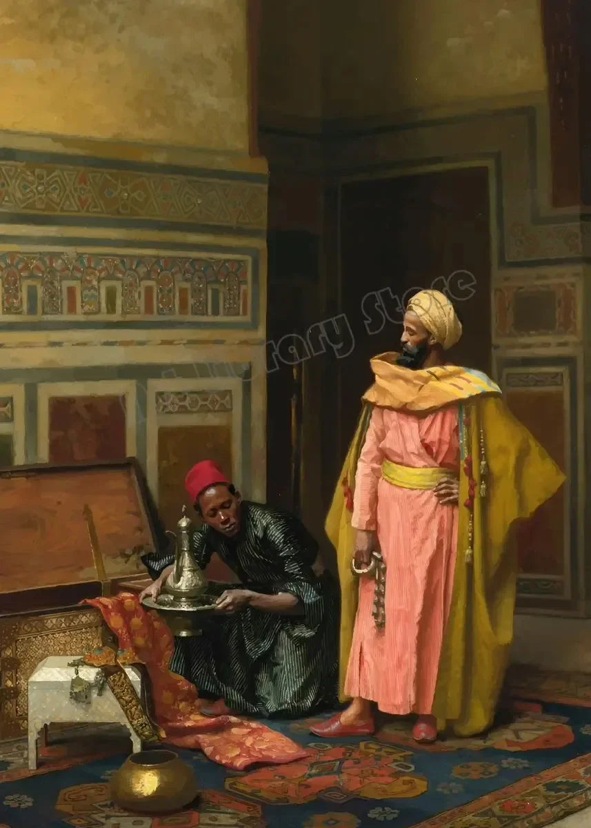 Canvas Painting Gerome Classic Artwork Arabs Living Landscape Poster Arabic Carpet Merchant Wall Art Pictures Home Decor Peaceful Pleasures Health and Wellness