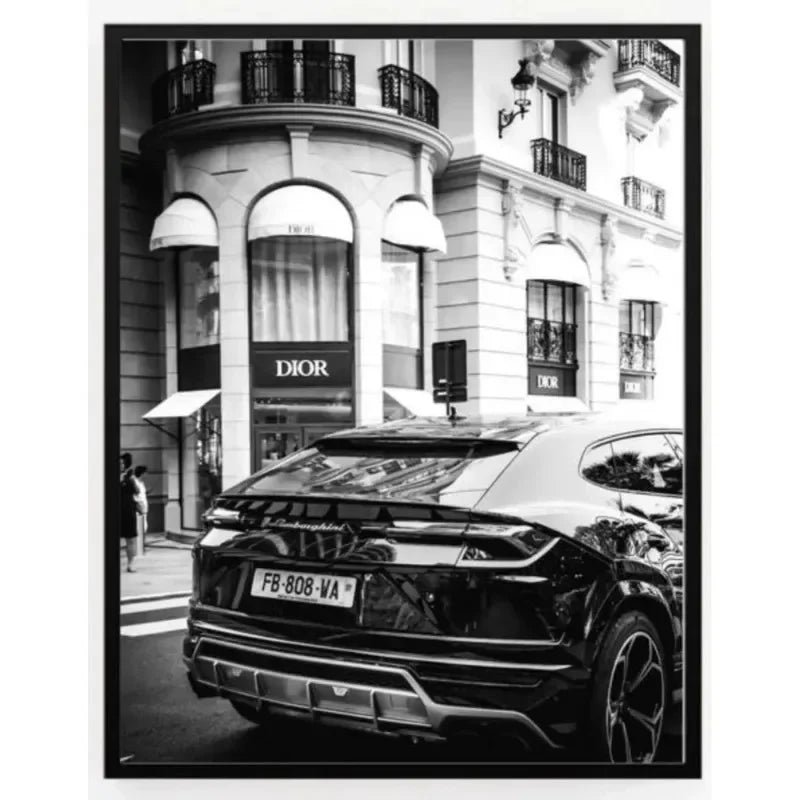Wall Art Canvas Painting Modern Black Car Nordic Street Luxury Car Poster Black And White Pictures Home Decoration Living Roo Peaceful Pleasures Health and Wellness 4 55x80cm