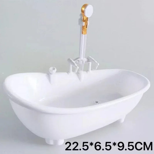 Lightweight Fashion Electric Dollhouse Shower Tub Long Service Life Doll Bath Tub Fine Workmanship for Entertainment Peaceful Pleasures Health and Wellness Default Title