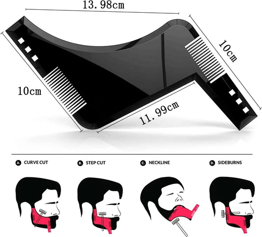 Beard Styling Comb & Trimming Template | Sideburns & Jawline Beard Styling Template Oasis Select