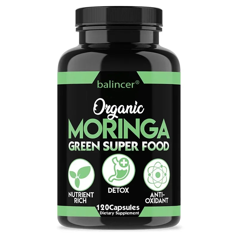 Nutritional Moringa Capsules - Moringa Supplement Capsules, Supports Energy, Skin Health, Gut Health, Antioxidants Peaceful Pleasures Health and Wellness 3 bottle 120 count