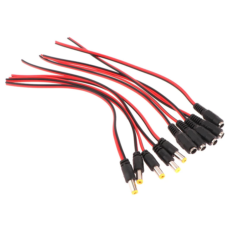 5-Pack DC Power Connector Cable 5.5×2.1mm for CCTV Cameras DC Power Connector Peaceful Pleasures Health and Wellness