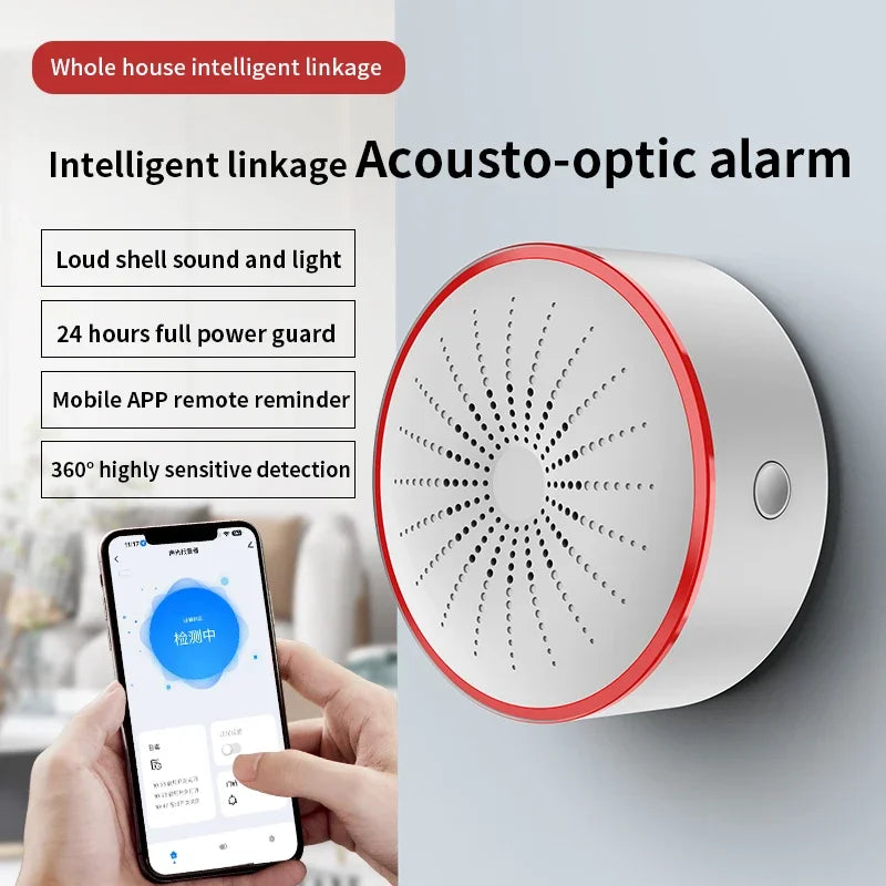 Tuya WiFi Zigbee Smart Sound & Light Alarm | USB Security