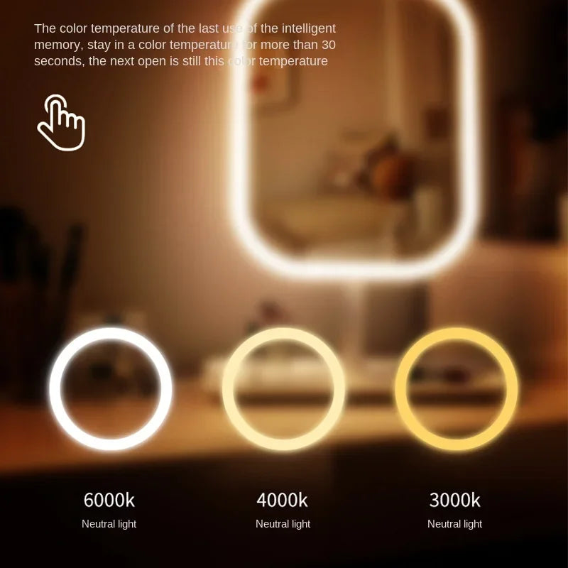 LED Vanity Mirror 3 Color Touch Control – Desktop Makeup Mirror