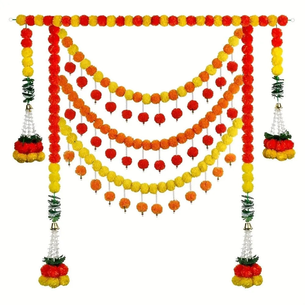 Artificial Marigold Garland – Diwali Pooja Indian Wedding Décor
