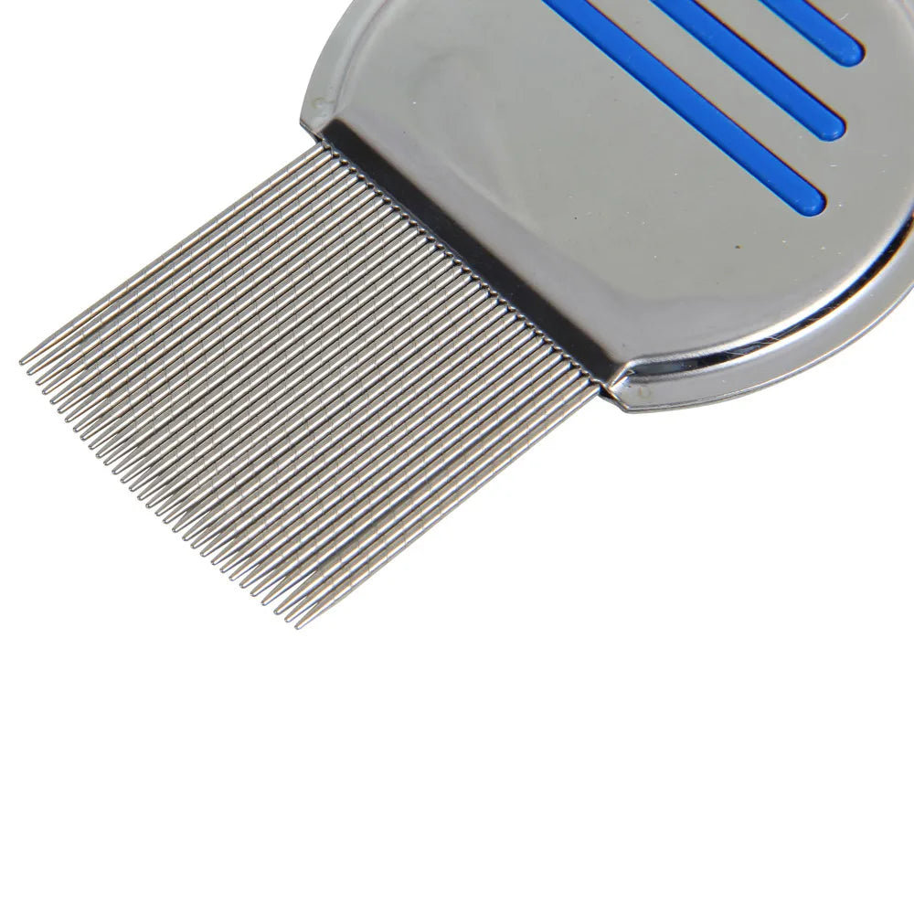 1pcs High Quality Terminator Lice Comb Nit Free Kids Hair Rid Headlice Stainless Steel Metal Teeth Remove Nit Brush Free Ship Peaceful Pleasures Health and Wellness Silver