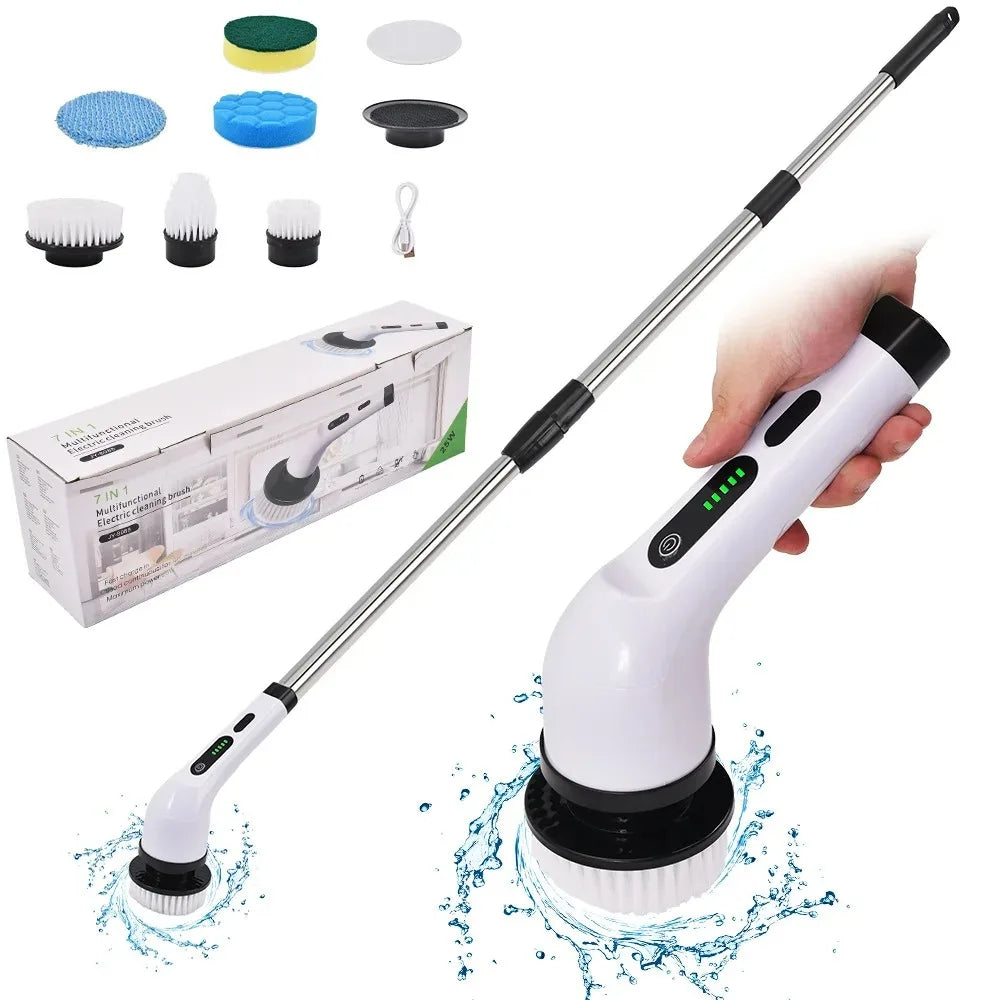 Powerful Cordless Electric Spin Scrubber Multipurpose Cleaning Brush for Bathroom Kitchen Shower Sink Tile Grout Peaceful Pleasures Health and Wellness A