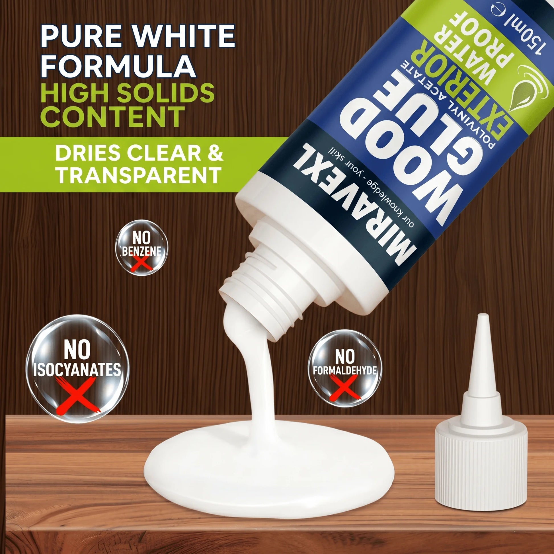 Fast Dry Wood Glue Strong Adhesive Heavy Duty Woodworking Furniture Repair DIY Crafts with Free Brush and Disposable Gloves Peaceful Pleasures Health and Wellness