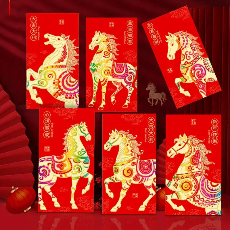 Chinese New Year Red Envelopes Year of the Horse – 6 Pack