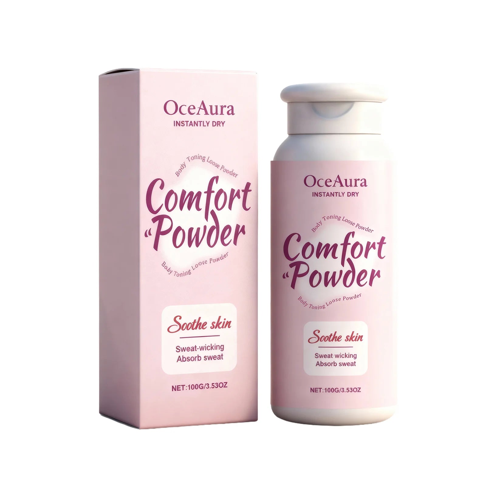OceAura Comfort Body Powder – Sweat & Odor Control 100ml Body Comfort Powder Peaceful Pleasures Health and Wellness
