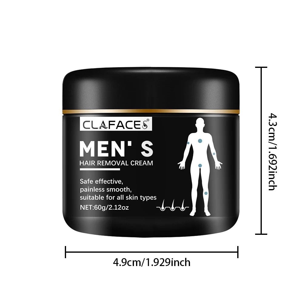 Men Painless Hair Remover Cream Mild Non Irritating Inhibition Hair Growth Eliminate Beard Body Chest Private Parts Depilatory Peaceful Pleasures Health and Wellness