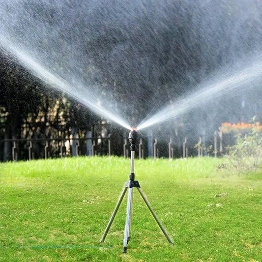 360 Rotary Irrigation Tripod Lawn Garden Sprinkler Telescopic Support Peaceful Pleasures Health and Wellness