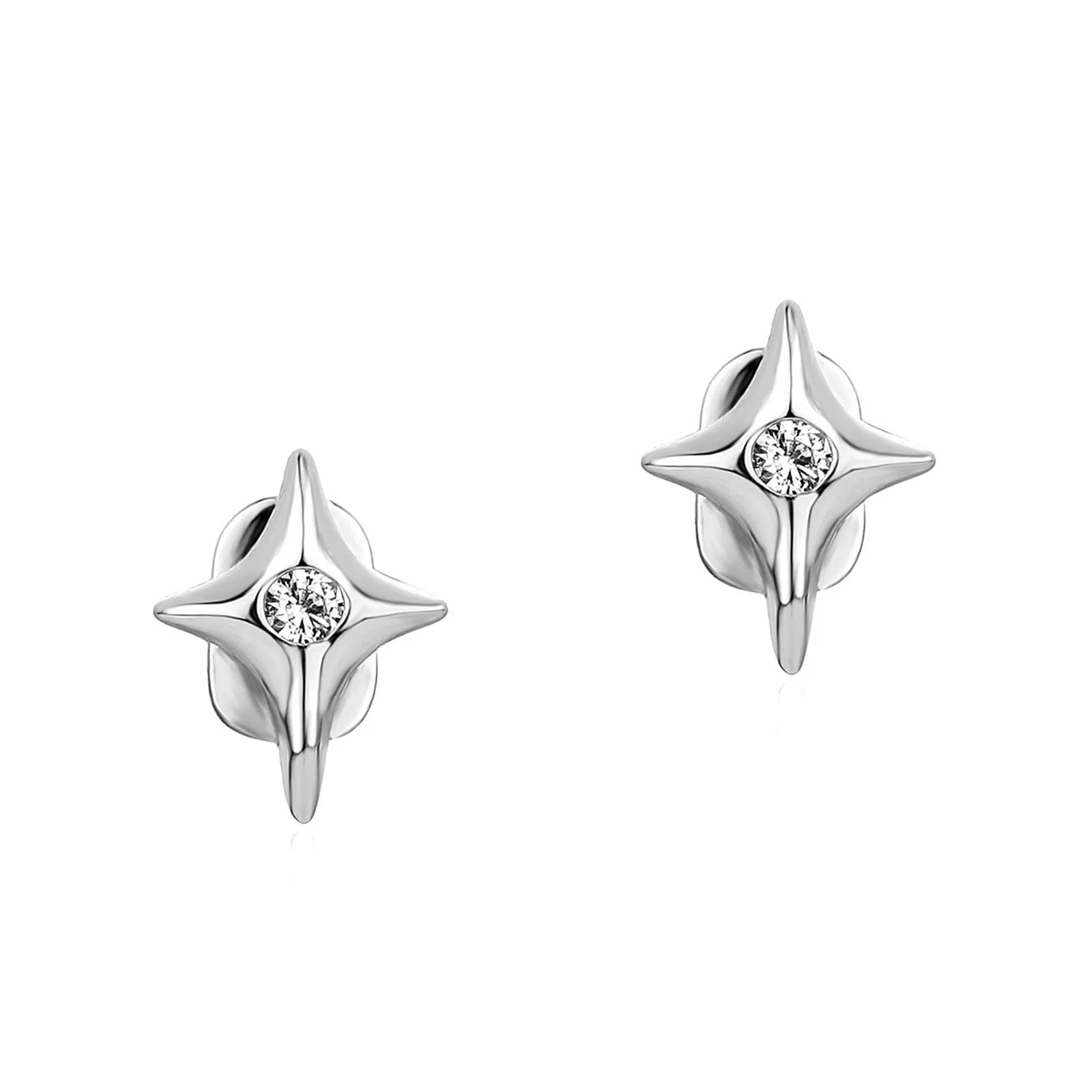 1Pcs Single Teeth Grills with Four-pointed Star Shiny Rhinestones Tooth Grillz Cap Body Jewelry for Stage Perfomance Accessory Peaceful Pleasures Health and Wellness Silver