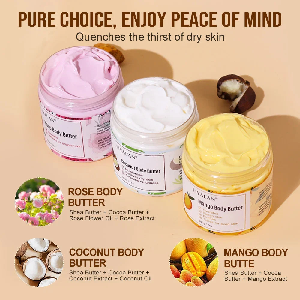 Shea Body Butter – Deep Hydration Cream in Coconut, Rose & Mango Peaceful Pleasures Health and Wellness