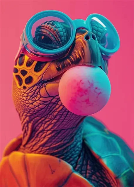 Funny Chameleon Canvas Poster | Unframed Animal Wall Art Décor
