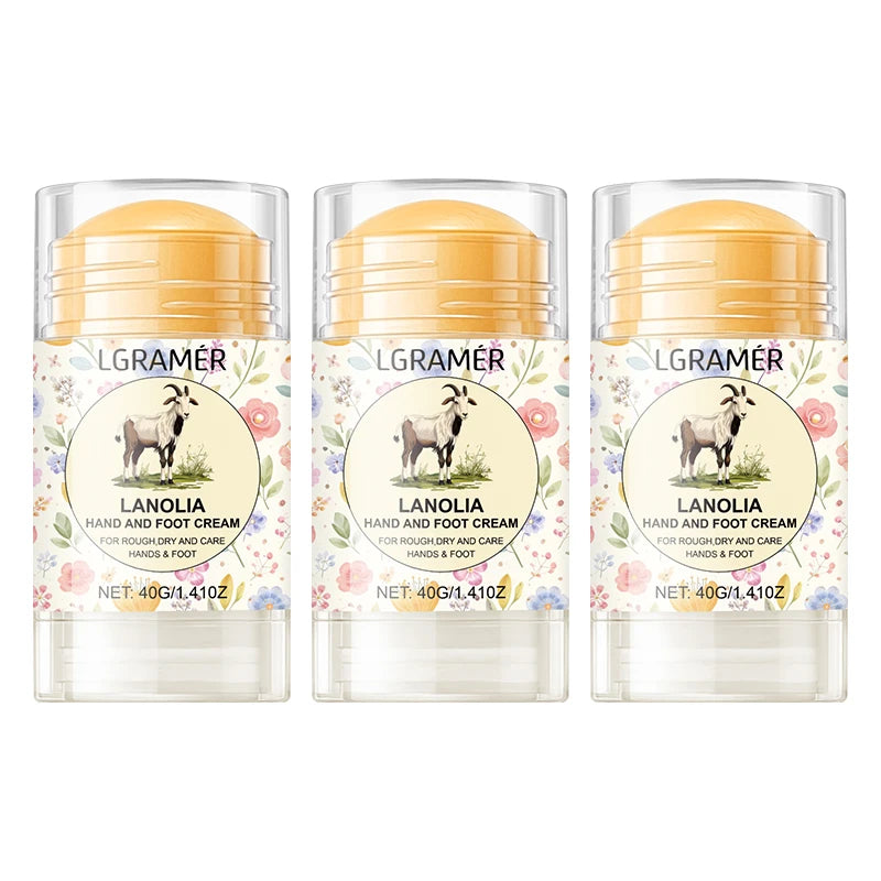 Lanolin Hand and Foot Cream for Dry Cracked, Easy to Carry & Use, Excellent Moisturizing,Long-Lasting Hydration for Hands,Ankles Peaceful Pleasures Health and Wellness 3pcs