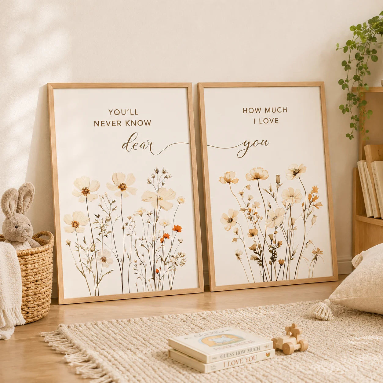 Bible Verse Love Quote Nordic Flower Canvas Wall Art Poster Canvas Wall Art Peaceful Pleasures Health and Wellness