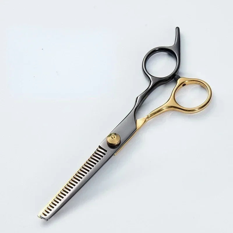 1/2PC Professional Hair Cutting Scissors Home Hair Cutting Barber Salon Thinning Shear Stainless Steel Hairdressing Black Golden Peaceful Pleasures Health and Wellness Blackgold B