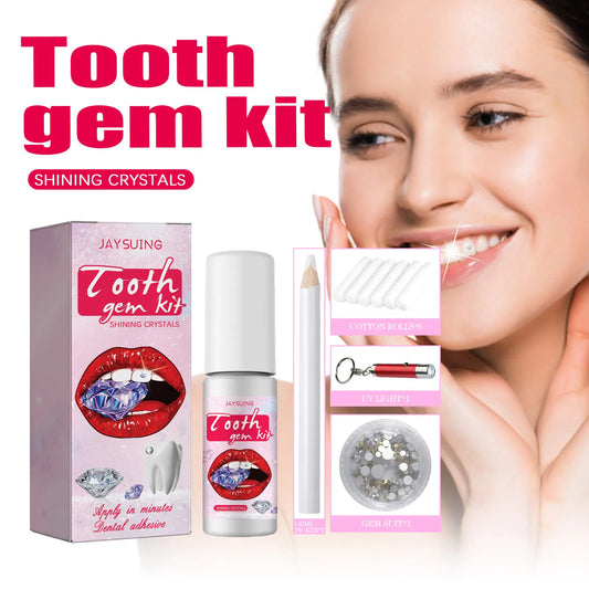 DIY Tooth Gem Kit – White Rhinestone Dental Jewelry + UV Light Tooth Gem Kit Oasis Select