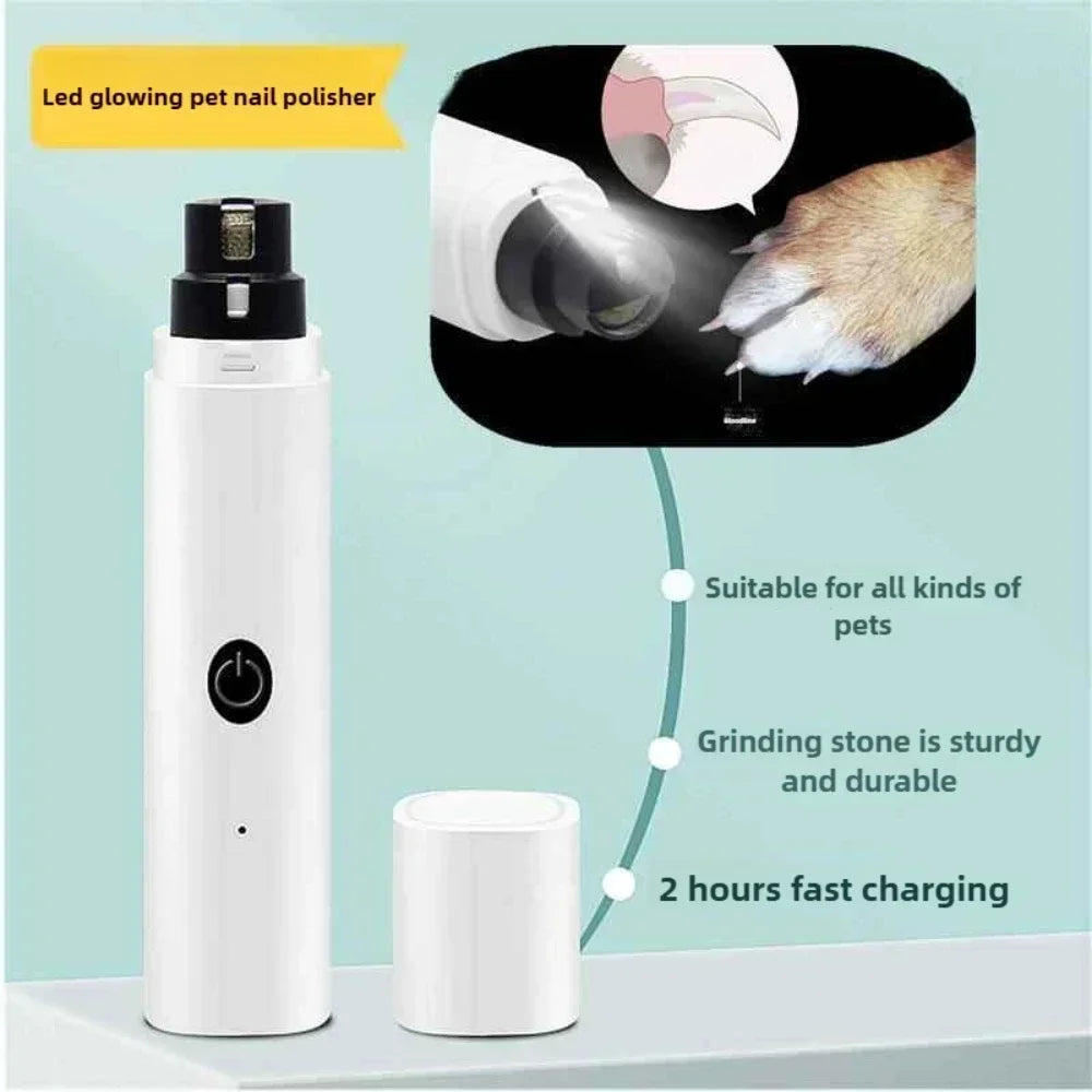 USB Rechargeable Electric Dog & Cat Nail Grinder | Quiet Trimmer
