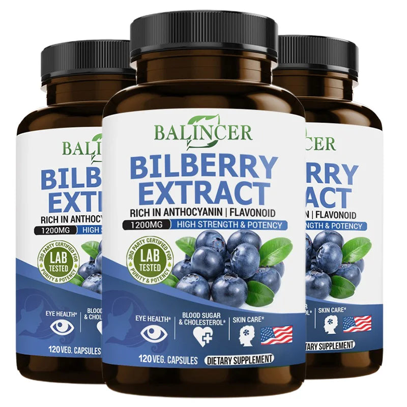 Bilberry Extract Supplement, Helps Maintain Eye and Vision Health, Anti-aging, Promotes Brain Health, Protects Vision Health Peaceful Pleasures Health and Wellness