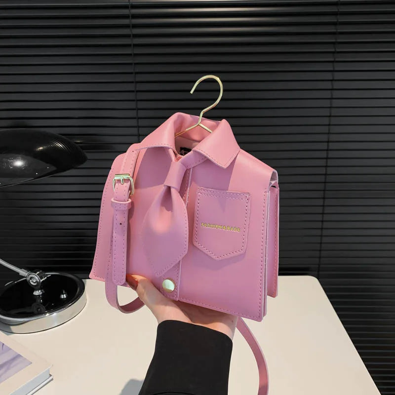 Novelty Funny Collar Shape Crossbody Bag For Women, Fashionable Black Flip Cover Phone Bag, Interesting Gift Peaceful Pleasures Health and Wellness Pink