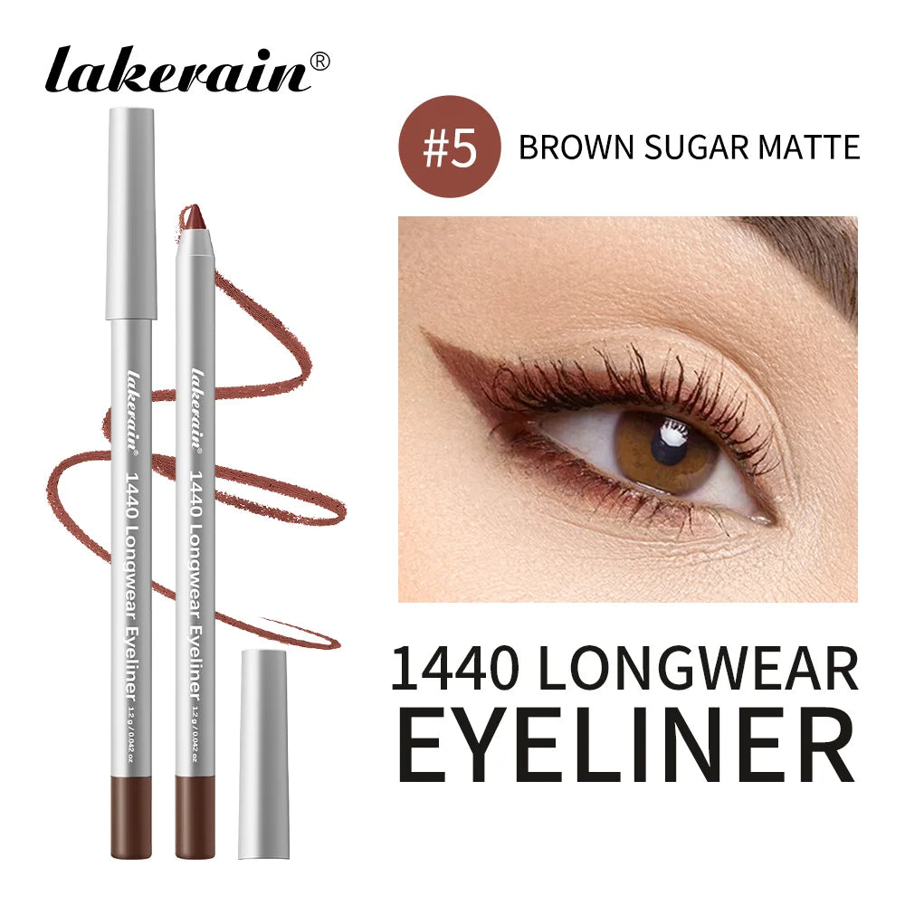 Lakerain Longwear Eyeliner 24h Long-lasting Wear Waterproof Smudge-proof Smooth Precise Application Smokey Eyeliner 12 Color Peaceful Pleasures Health and Wellness 5