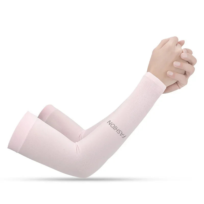 Summer Outdoor s Sports Cycling Sunscreen Ice Skil Long Gloves Sunscreen Sleeves Peaceful Pleasures Health and Wellness pink One Size China Mainland