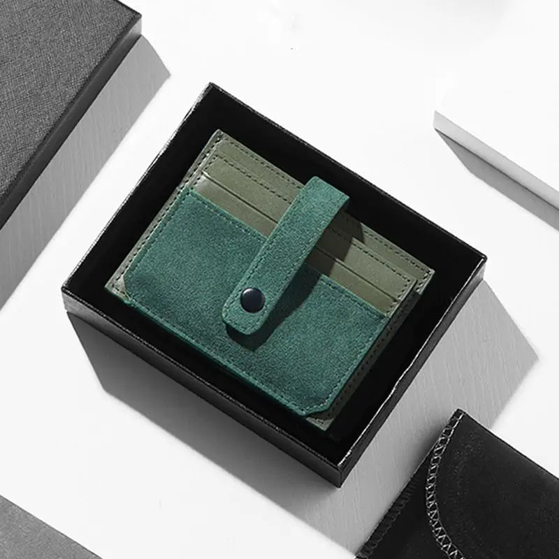 Ultra-Thin PU Leather Flip Card Holder | Mini ID Card Case Leather Card Holder Peaceful Pleasures Health and Wellness