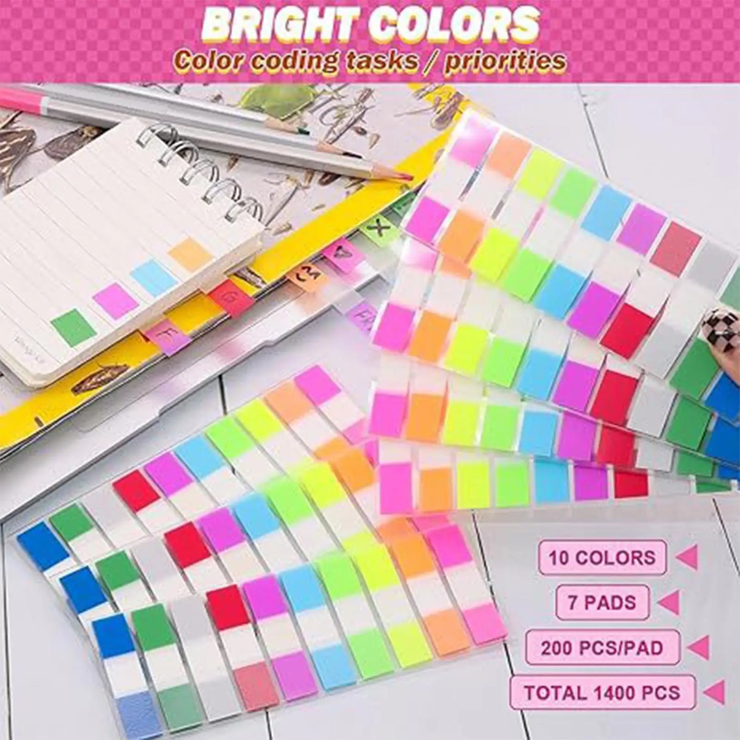 400Pcs Colorful Sticky Index Tabs | Self-Adhesive Page Markers