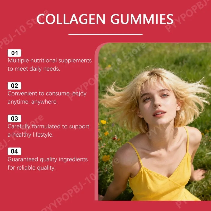 Collagen Gummies with Vitamin A & Biotin | Skin Hair Nail Support