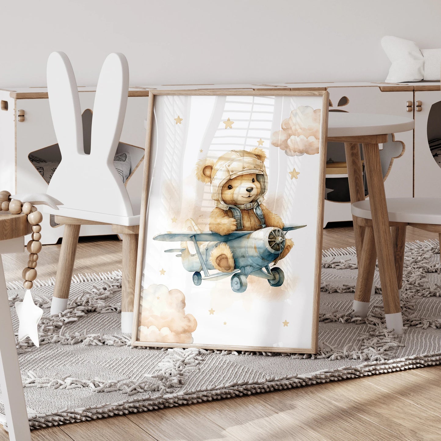 3pcs Personalized Name Brown Bear Wall Art Print Picture Canvas Poster Painting Living Room Children's Room Home Decor Peaceful Pleasures Health and Wellness