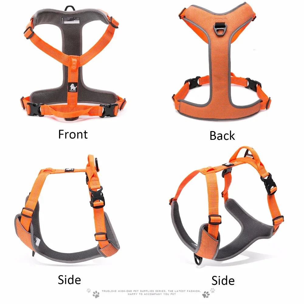 Truelove Dog Harness Reflective No Pull Small Medium Large Vest Quick Adjustbale Matching Leash Collar Training Running TLH6071 Peaceful Pleasures Health and Wellness