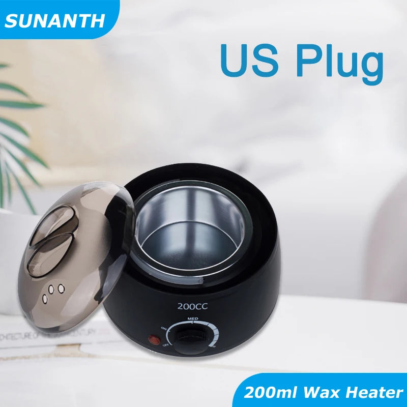 200ML Wax Heater For Hair Removal Hands Feet Depilatory Wax Melting Machine Warmer Dipping Pot Kit / 200g Hard Wax Beans Peaceful Pleasures Health and Wellness 035-B-US