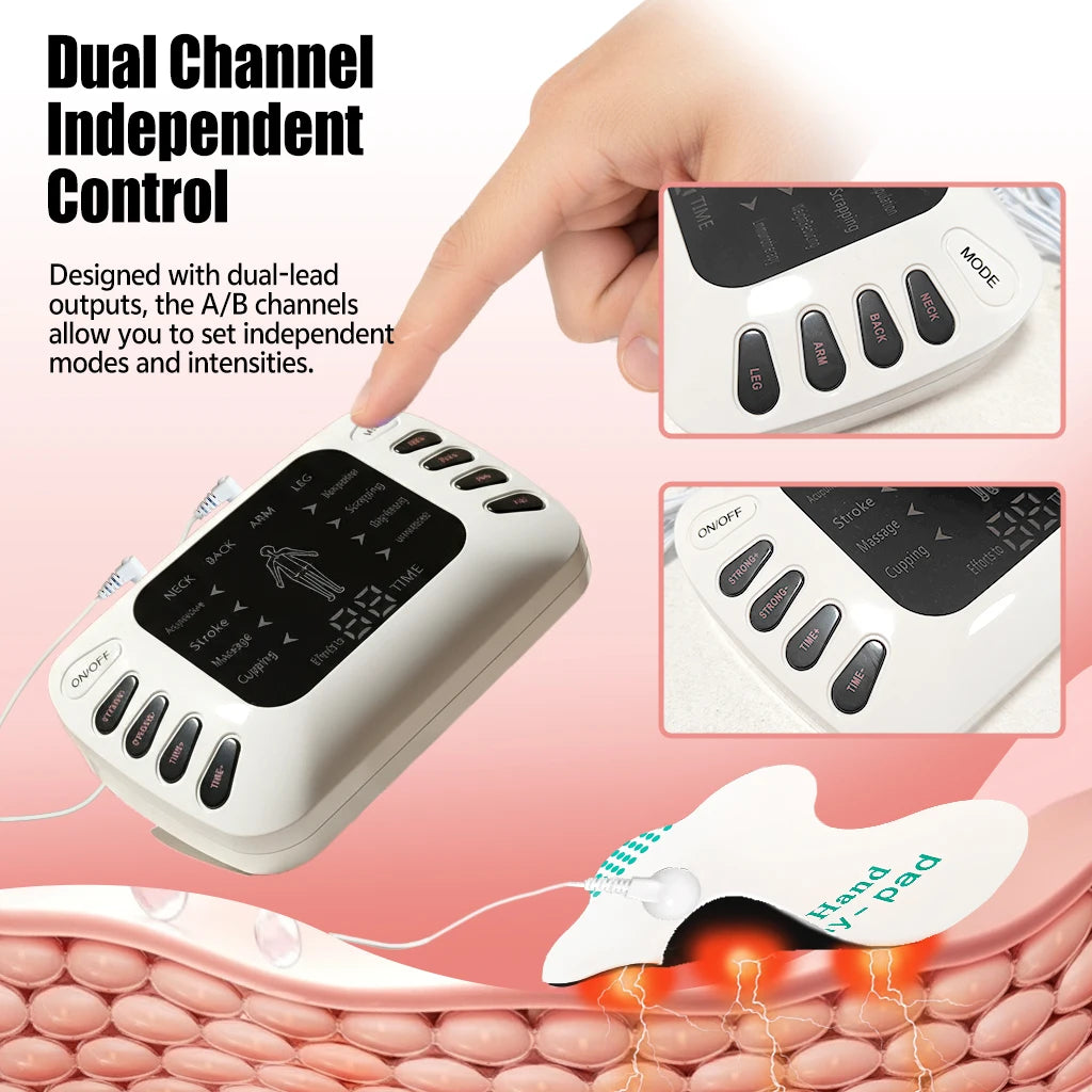 Tens Muscle Stimulator, Ems Low-Frequency Massage Device, a Rechargeable Massager with 8 Adjustable Modes and 50 Intensity Settings, Featuring Timing Function, Mode Adjustment, Intensity Adjustment, and Dual-Channel Muscle Ma Peaceful Pleasures Health and Wellness