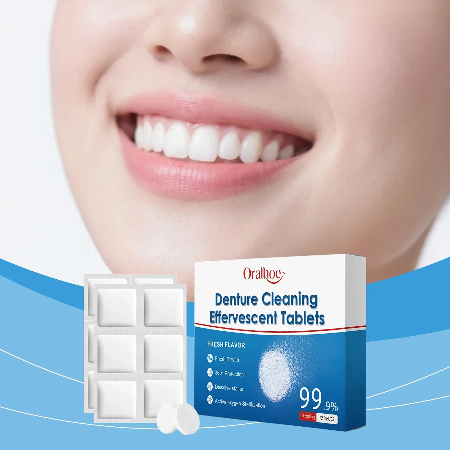 Denture Cleaning Effervescent Tablets – Daily Stain Remover