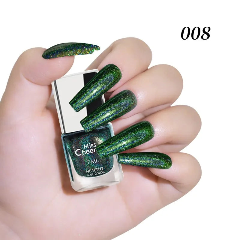 Holographic Nail Polish 7ml – Multichrome Rainbow Glitter Lacquer