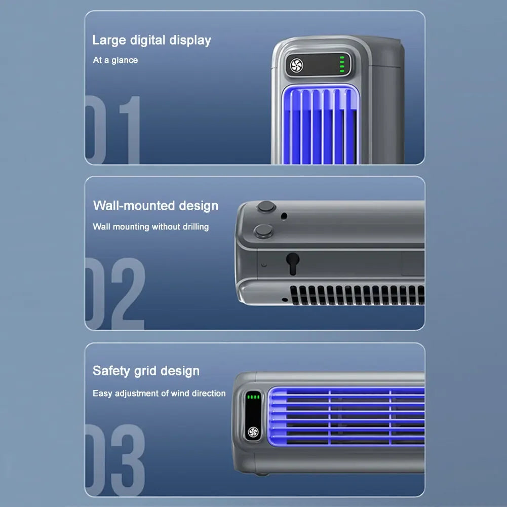 Portable USB Tower Fan – 3 Speeds, Quiet & Leafless Design Peaceful Pleasures Health and Wellness