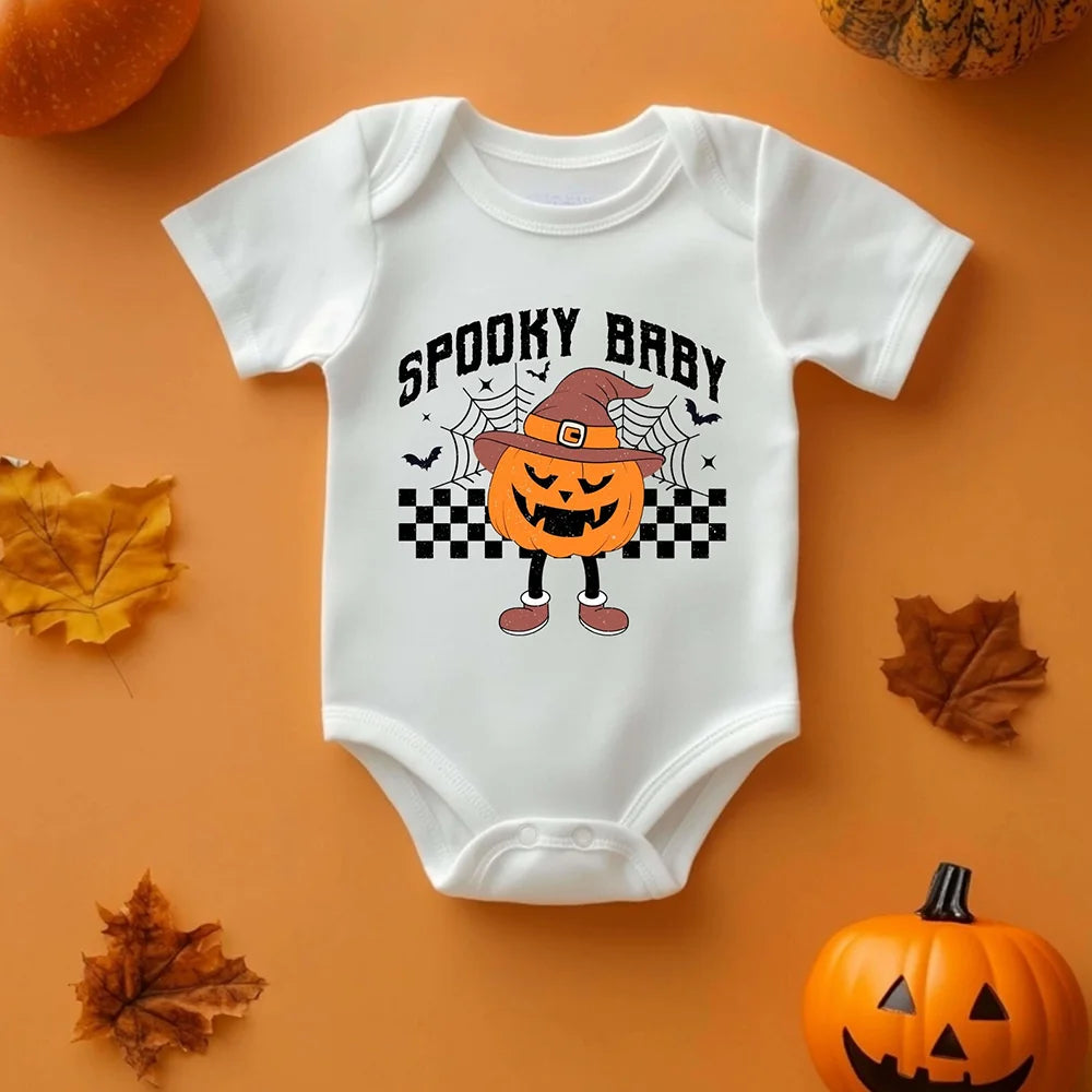 Spooky Halloween Baby Bodysuit | Pumpkin Witch Costume Outfit