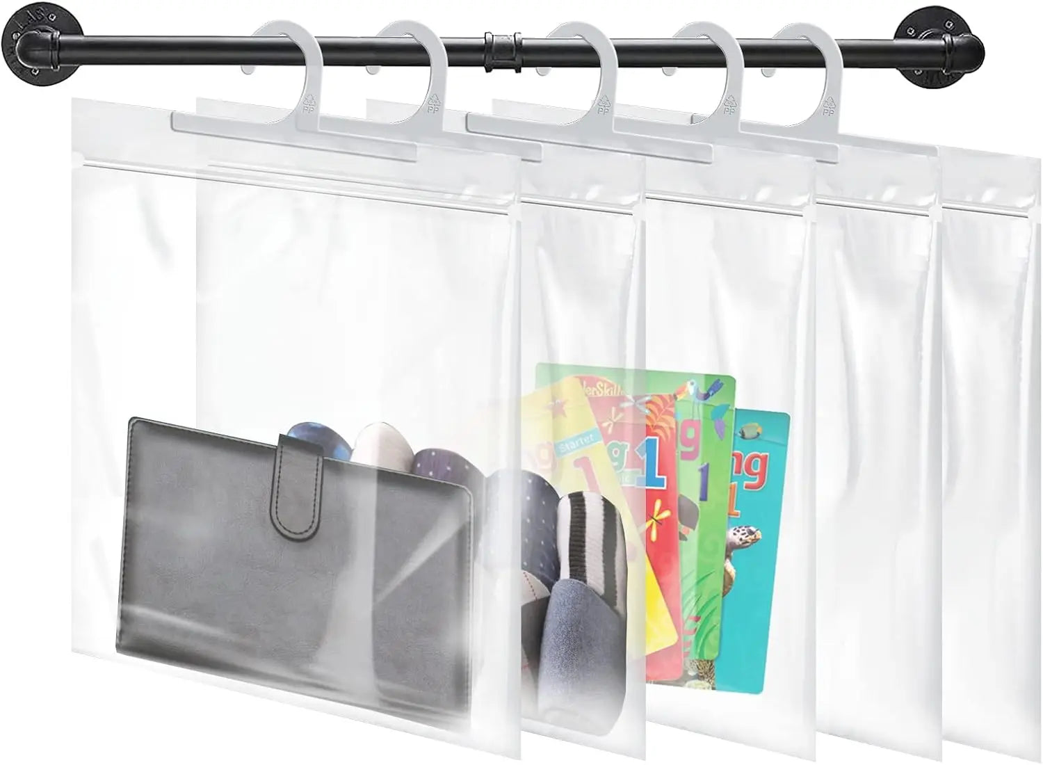 24-Pack Clear Hanging Storage Bags – 10x12.5", Zipper, Hook Peaceful Pleasures Health and Wellness United States
