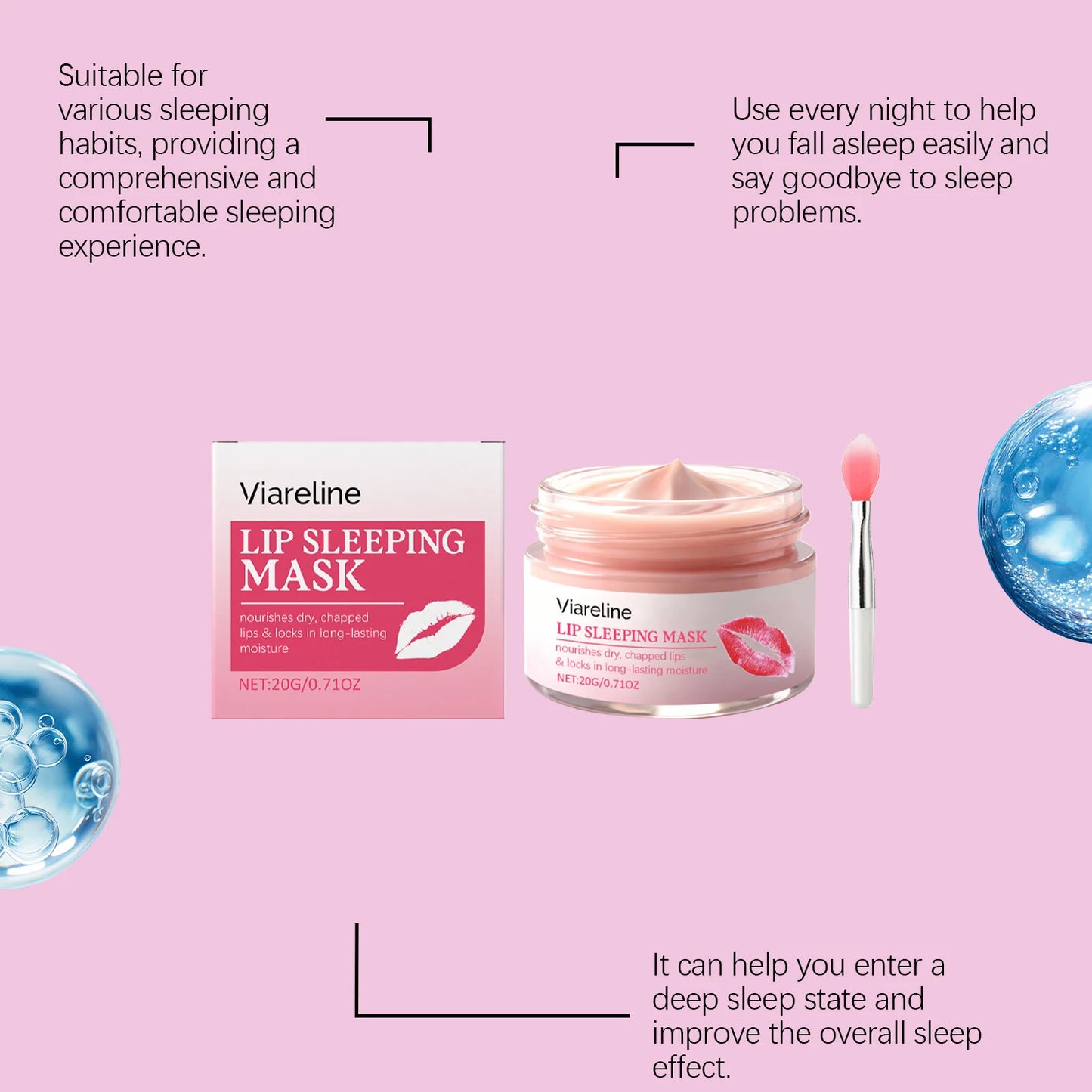 Viareline Lip Sleep Mask | Hydrating, Plumping & Repairing