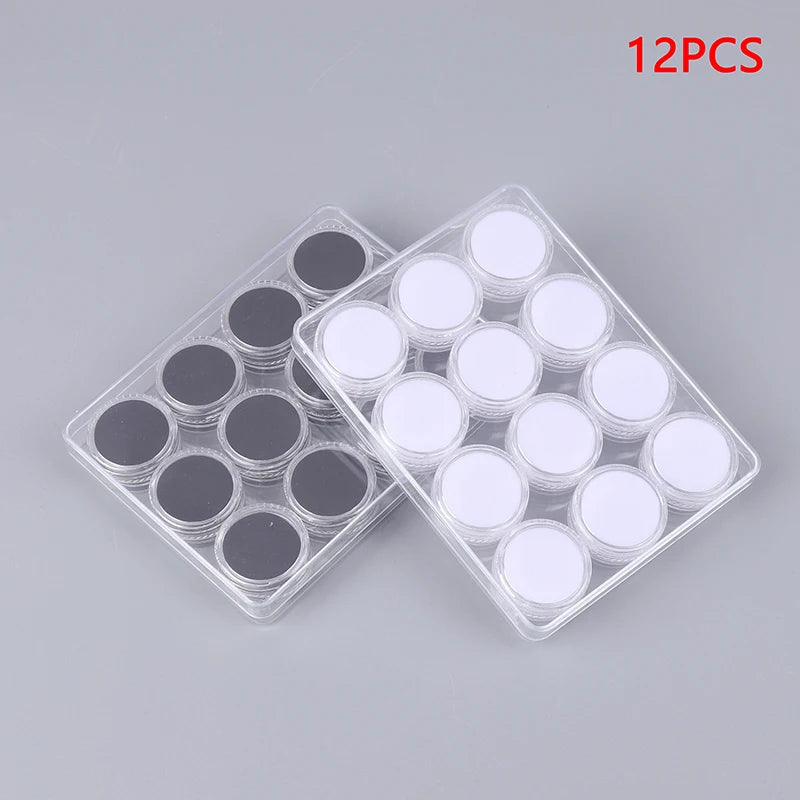 1Set/12 PCS Acrylic Round Gemstone Display Collection Storage Box Jewelry Gems Loose Diamond Container Organizer Case With Lid Peaceful Pleasures Health and Wellness
