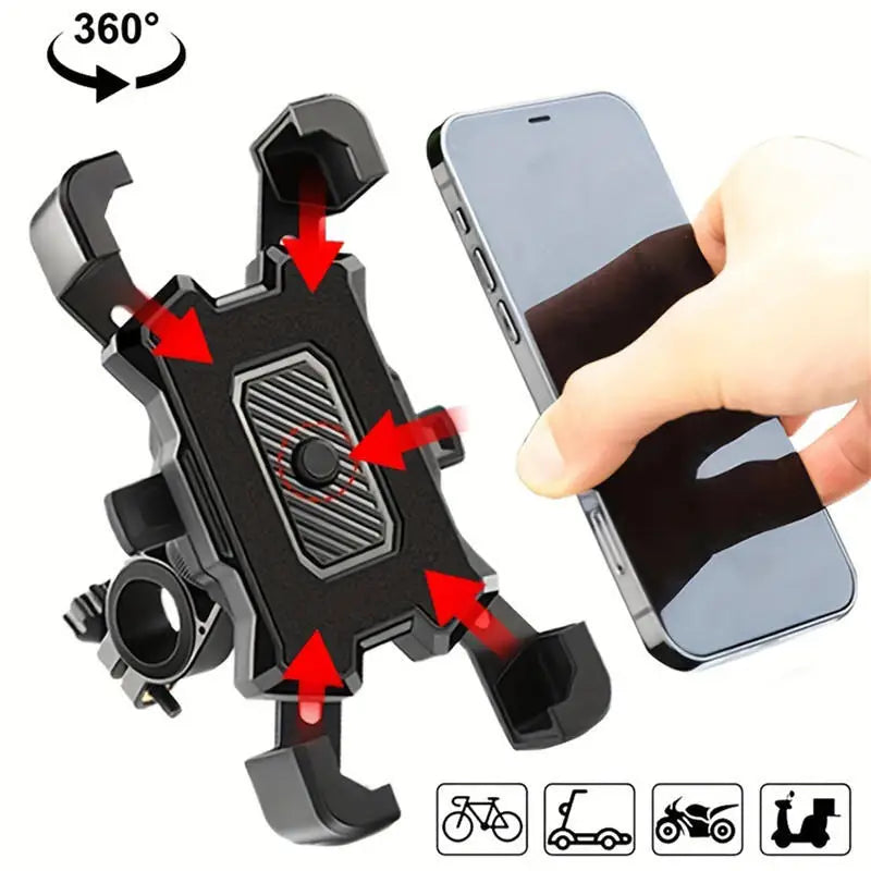 Heavy Duty Shockproof Phone Mount for Bike Motorcycle Phone Holder Universal Fit for E-Bike Handlebar Anti-Vibration Bracket Peaceful Pleasures Health and Wellness
