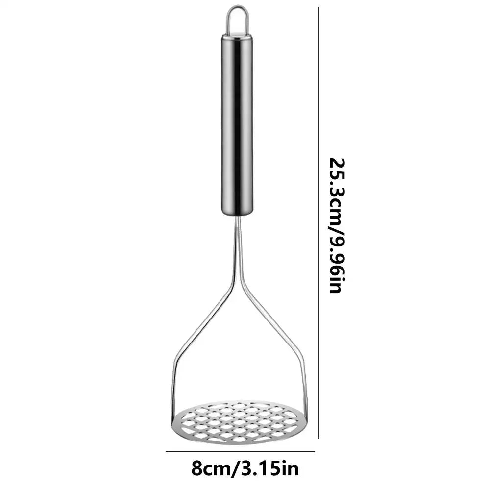 Potato Masher Press Ricer Potato Puree Maker Stainless Steel Potatoes Crusher Pusher Fruit Tools Kitchen Gadget Peaceful Pleasures Health and Wellness 1pcs